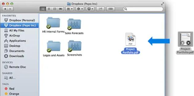 MacでDropboxにファイルの転送