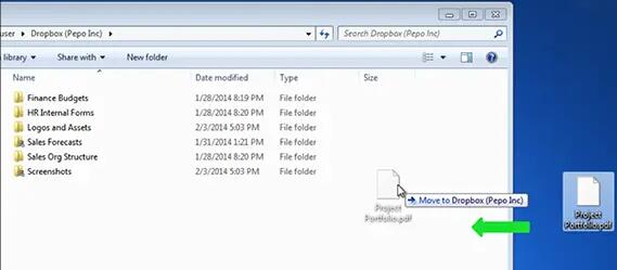 WindowsでDropboxにファイルの転送