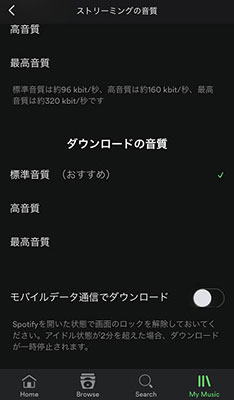 データ通信でSpotify音楽をダウンロード