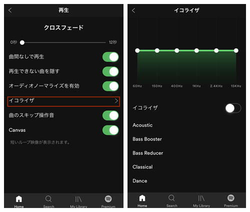 Spotify イコライザ